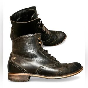 SEBAGO Claremont Sz 8M Women's Wingtip mahogany brown leather Boots Booties